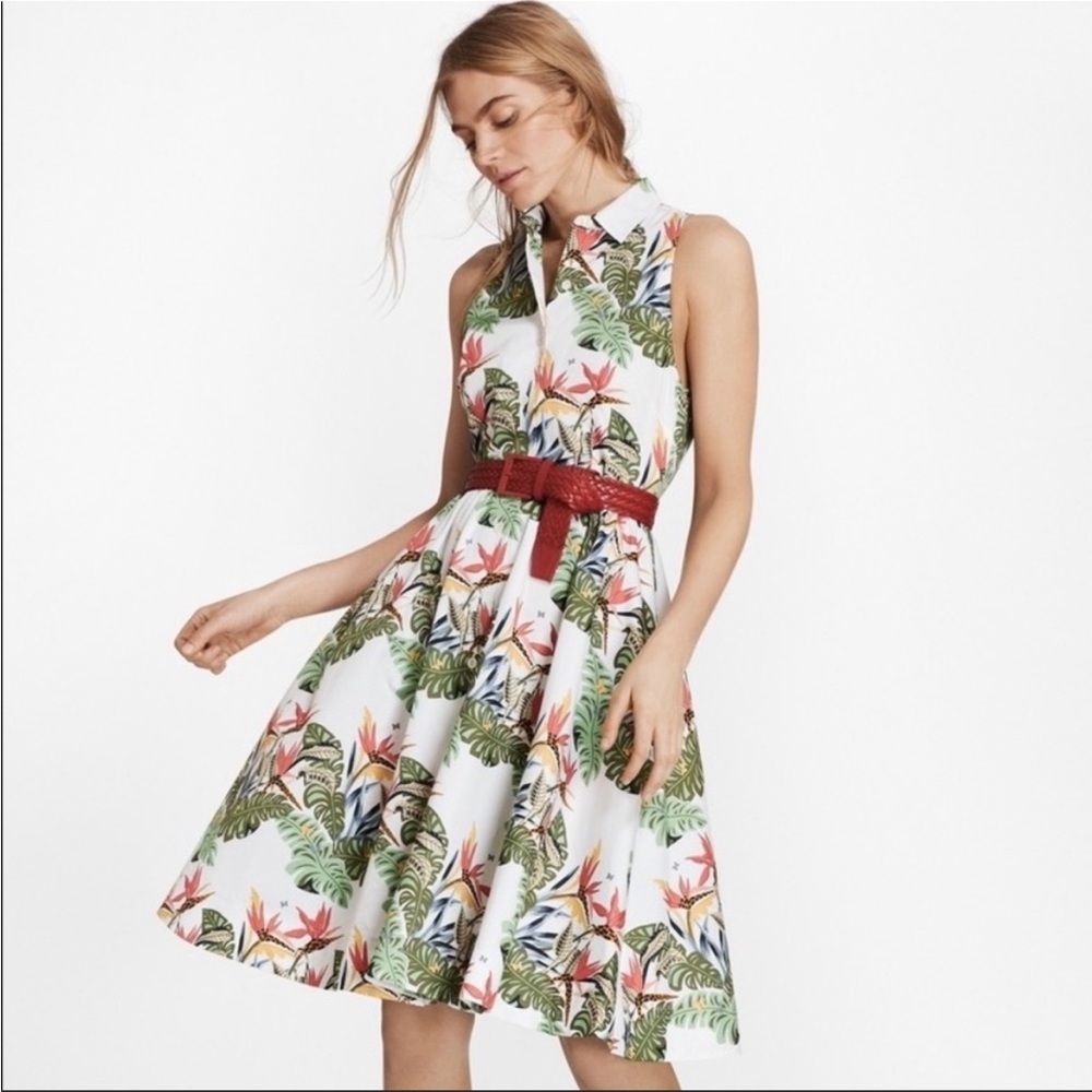 Brooks Brothers Tropical Shirt Dress With Pockets Sleeveless (6)